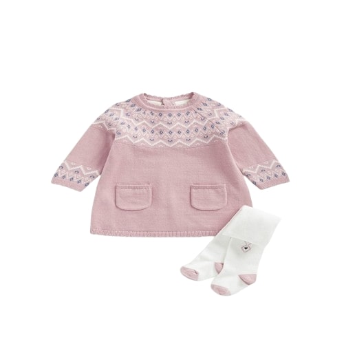 Your baby’s clothes at a lower price with Mothercare Newborn knitted dress set at 60% off!