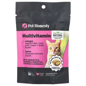 Pet Honesty Cat Multivitamins – Omegas, Prebiotics, Vitamins and Minerals in One Formula, 25% Off!